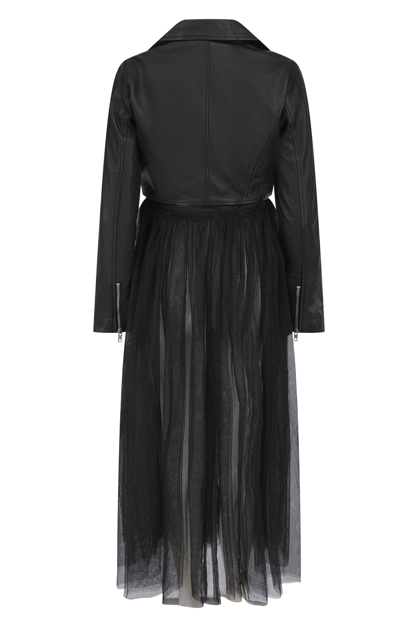 Anita Leather Biker with Mesh Skirt