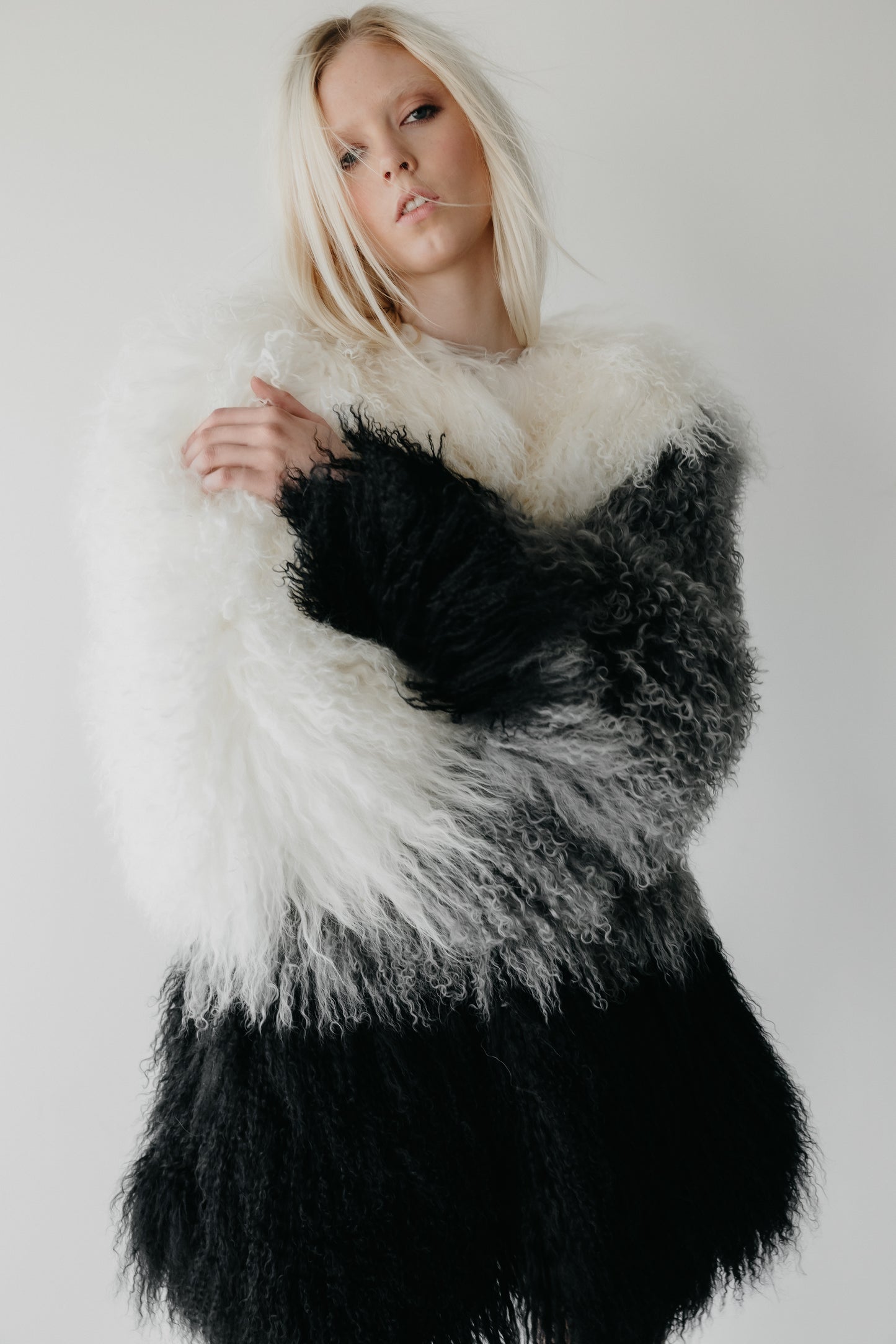 Maya Long Mongolian Wool Jacket
