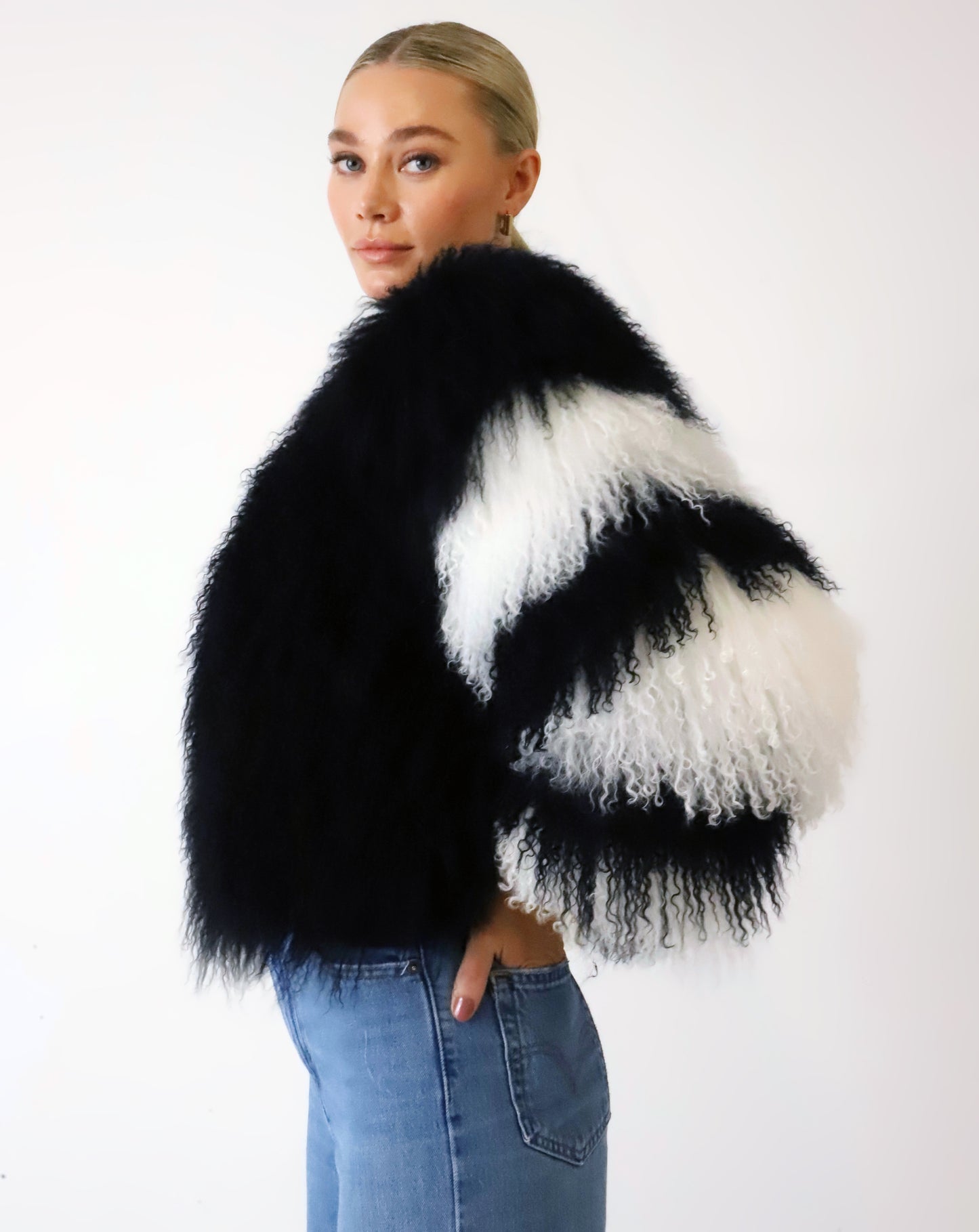 Maya Cropped Mongolian Wool Jacket