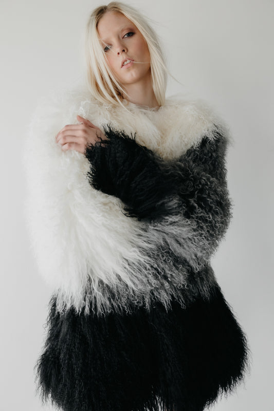 Maya Long Mongolian Wool Jacket
